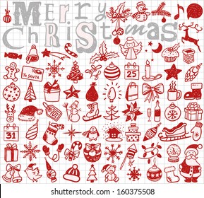 Christmas Hand Drawn Icon's Set 