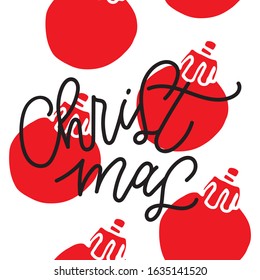 Christmas hand drawn lettering. Handdrawn stylized slogan. Winter holiday sketch banner, poster, design element for cards, posters, t-shirts, etc. with handdrawn elements.