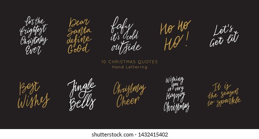 Christmas Hand drawn lettering quote templates bundle. Unique vector script collection of posters. Custom 
typography print for t shirts,bags,posters,merch,banners.