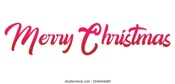 Christmas hand drawn lettering. Xmas text isolated on white for postcard, poster, banner design element. Merry Christmas script calligraphy. Xmas holiday lettering design.