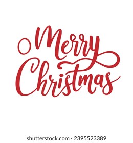 Christmas hand drawn lettering. Xmas calligraphy on white background