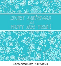 Christmas hand drawn pattern. Vector illustration