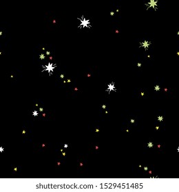 Christmas hand drawn seamless  pattern. Xmas decorations sketch texture. Christmas ball, gift, fir tree clipart. Holiday scandinavian illustration. New Year textile, wrapping paper, background