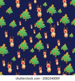 Christmas hand drawn seamless pattern vector and illustrations