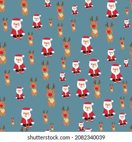 Christmas hand drawn seamless pattern vector and illustrations