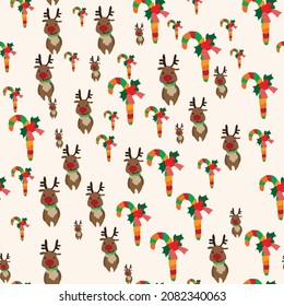 Christmas hand drawn seamless pattern vector and illustrations
