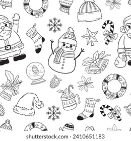 Christmas Hand Drawn Seamless Pattern