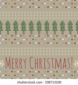 Christmas hand drawn seamless pattern. Vector