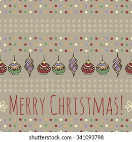 Christmas hand drawn seamless pattern. Vector