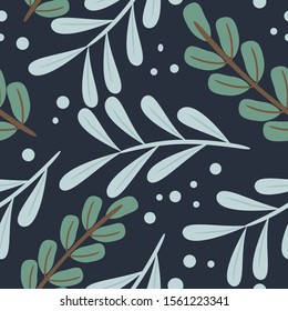 Christmas hand drawn seamless vector pattern. Xmas decorations sketch texture. New Year textile, wrapping paper, background