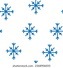 Patrón vectorial impecable dibujado a mano de Navidad. Copos de nieve azules. La textura de boceto de Navidad. Fondo de vacaciones de invierno con nieve. Textil monocromo de Año Nuevo, diseño de papel envolvente