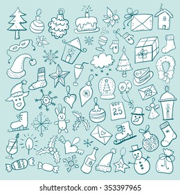 Christmas hand drawn set