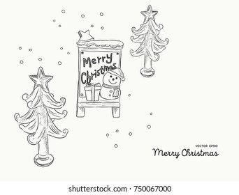 Christmas hand drawn set. Vector illustration.