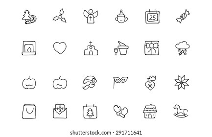 Christmas Hand Drawn Vector Icons 3