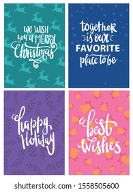 christmas hand lettering typography design with colorful background