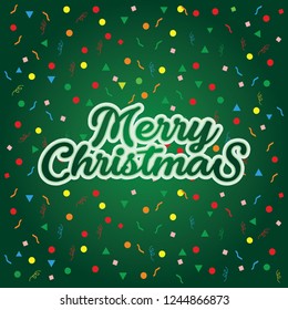Christmas Hand Written Greeting Card Design.