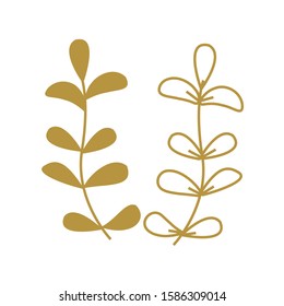 Christmas hand-drawn plants flat design