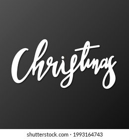 Christmas handwriting calligraphy  vector ,isolated on black background, Vector illustration EPS 10