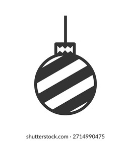 Navidades que cuelgan la Ilustración vectorial del diseño del estilo plano del elemento de la bola en el fondo blanco.