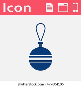 christmas hanging ball toy flat vector icon. Holiday symbol
