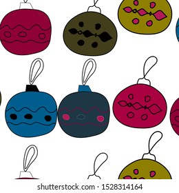 Christmas hanging balls vector illustration. eps-10