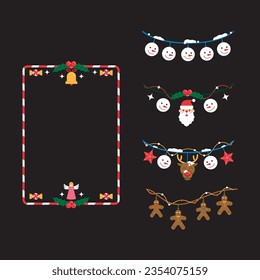 Christmas Hanging Decoration Concept, Christmas design elements, vector set