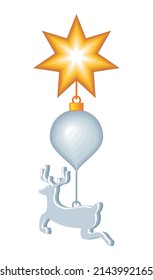 navidad colgando icono de ciervo