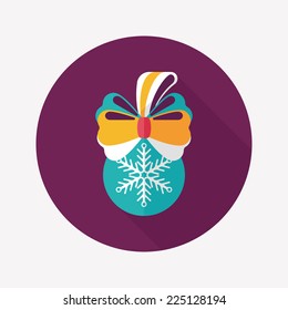 Christmas hanging flat icon with long shadow,eps10