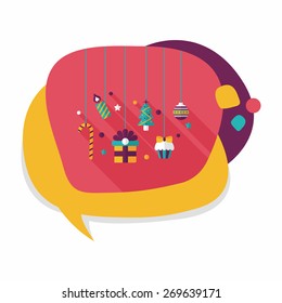 Christmas hanging flat icon with long shadow,eps10