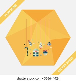 Christmas hanging flat icon with long shadow,eps10