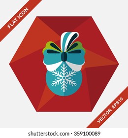 Christmas hanging flat icon with long shadow,eps10