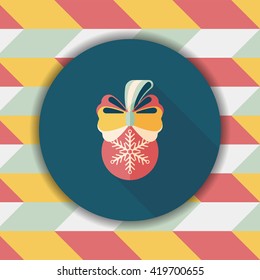 Christmas hanging flat icon with long shadow,eps10