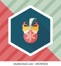 Christmas hanging flat icon with long shadow,eps10