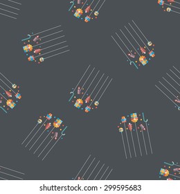 Christmas hanging flat icon,eps10 seamless pattern background