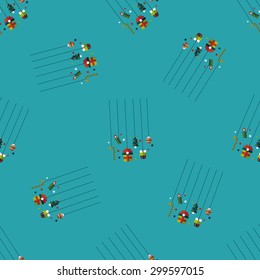 Christmas hanging flat icon,eps10 seamless pattern background