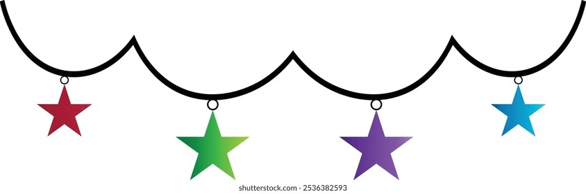 Christmas Hanging Light Decoration Isolated on White Background. Vector Illustration.