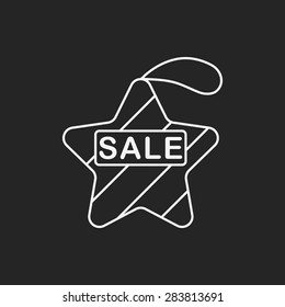 Christmas hanging line icon