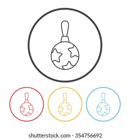 Christmas hanging line icon