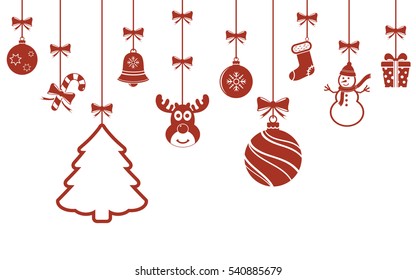 Christmas hanging ornaments background