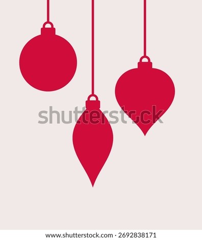 Christmas hanging ornaments balls. Vector illustration.