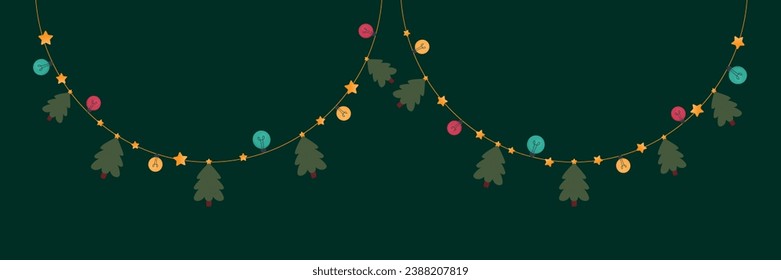 Christmas hanging ornaments are used to decorate cards, posters, web decorations and products during the Christmas holiday season