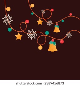 Christmas hanging ornaments are used to decorate cards, posters, web decorations and products during the Christmas holiday season