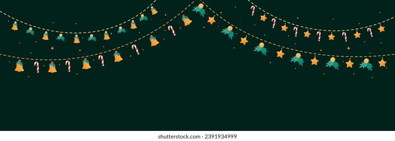 Christmas hanging ornaments are used to decorate cards, posters, web decorations and products during the Christmas holiday season