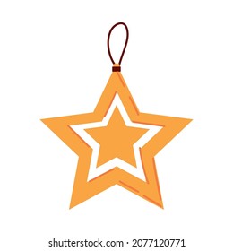 christmas hanging star icon isolated