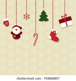 Christmas hanging toys. pattern to decorate cards for the new year. vector illustration