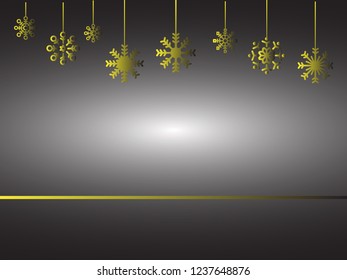 Christmas and happ new year card with golden snowflE