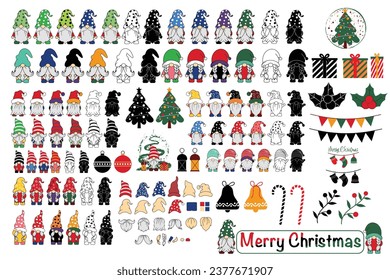 Christmas, Happy Christmas bundle, Santa Claus Winter, Holidays, Bundle Layered Item, Clipart, Cricut, Digital Vector Cut Files svg