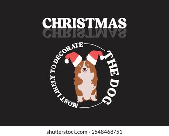 Christmas Happy dog vector t shirt design