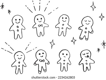 Christmas and happy gingerbread man