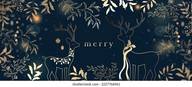 Christmas Happy Holidays, season's greetings and new year vector template with Christmas element decoration